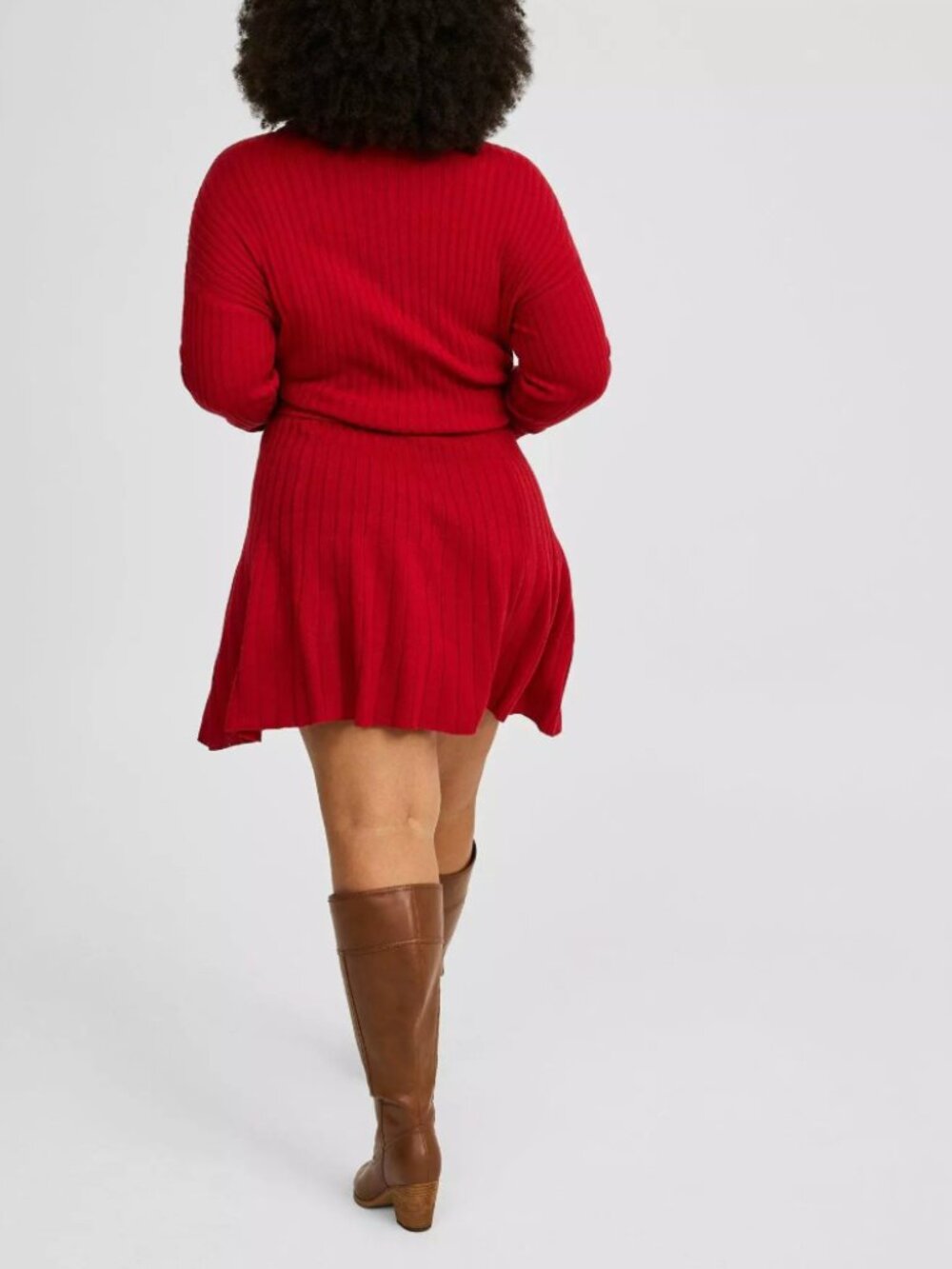 Torrid Ribbed Red Sweater Skirt and Turtleneck Set NWT - Women's 1X - Picture 3 of 12